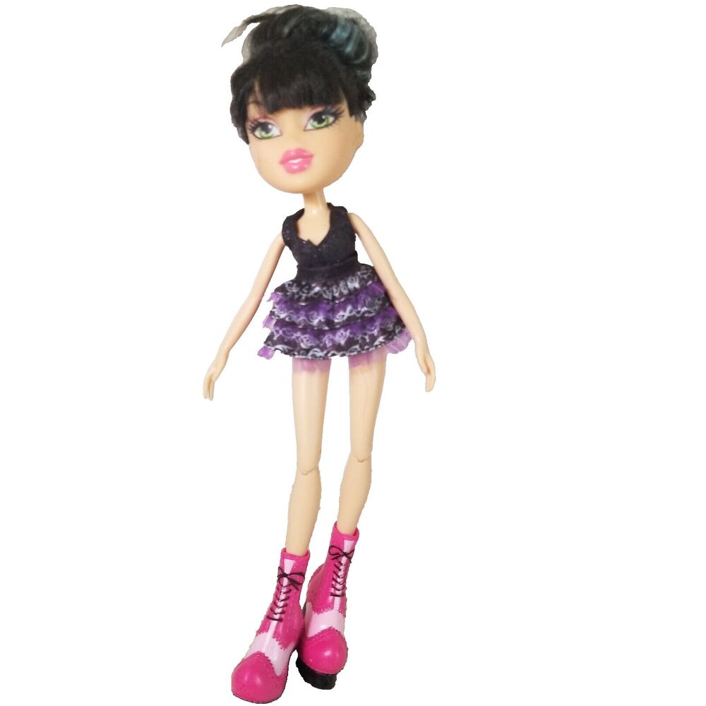Bratz Jade Doll Black Dress Pink Shoes Black Hair with Blue Streak MGA 11" 2015